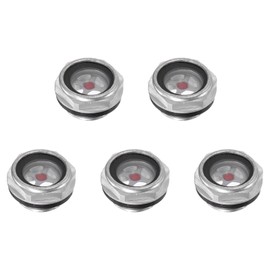 uxcell Air Compressor Oil Level Gauge Sight Glass M20x1.5mm Male Threaded Aluminum Glass Liquid Indicator Sight Window 5Pcs
