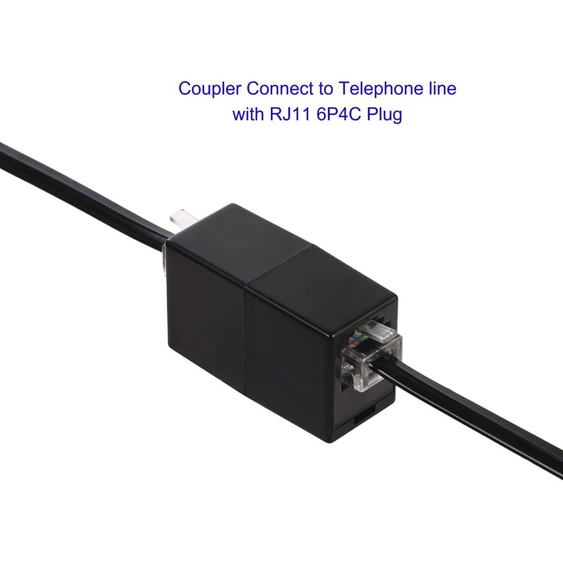 Long Telephone Extension Cord 6 FT, Black, Phone Cable Line