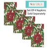 Waverly Big Mistletoe Fabric Christmas Tablecloth - Bold Cottage Poinsettia