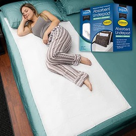 Inspire Washable Reusable Incontinence Underpad, Oversized 36x72 Inches, White, 1 Count