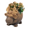 Classic Home and Garden Indoor Outdoor Cement Moose Planter, Brown,
