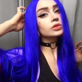 AFBeauty Navy Blue Lace Front Wig Straight Long Wigs for Women Glueless Lace Front Wigs Teal Colored Cosplay Synthetic Real Hair Wig Dark Blue Drag Queen Lace Fronts Women's Wigs 24 Inch