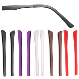 Glasses Temple End Tips Soft Silicone Anti Slip Socks Replacement for Eyeglass Thin Arm Covers 5 Pairs