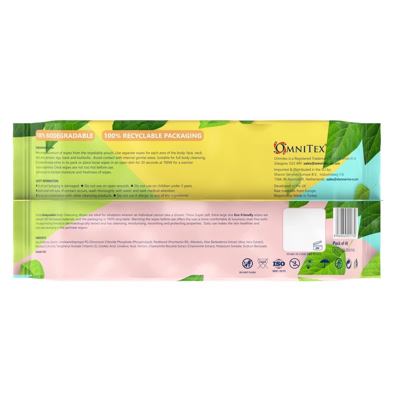 40x Omnitex Biodegradable Extra Large & Extra Thick Body Cleansing