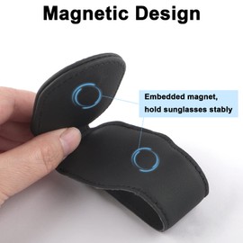 Svalor 1 Stück Brillenhalter für Auto, Magnetische Sonnenbrillen Halterung für Auto, Leder Sonnenbrillenhalter Auto, Universal Sonnenbrillenhalter Clip, für Auto Sonnenblende(Schwarz)