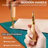 Adjustable Screw Punch, Bestgle Leather Hole Punch Tool Wood Handle