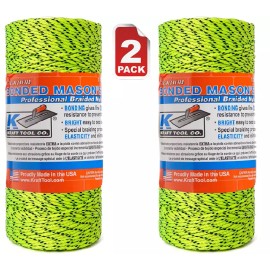 Kraft Tool Co. BC354 Premium Professional Bonded Braided Mason Line 2 Pack 500ft - Green-Green