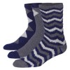 JAMES FIALLO Men's 3-Pairs Bed Socks For Elderly Blue Grey