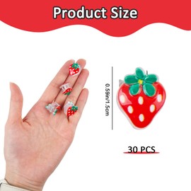 ASUNFO 30 Pcs Strawberry Hair Clips Mini Strawberry Hair Claw Clip Fruit Hair Barrettes Small Stawberry Hair Pins Hair Accessories for Women Girls
