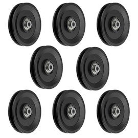 LZDGCC 8PCS 115MM/4.5" Nylon Pulley Wheel Replace, Universal Pulley System Gym Workout for Gym Equipment Part Cable Machine, Wearproof Bearing Replace, DIY Gym Pulley System Garage Door Home