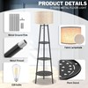 ZQQLITE Floor Lamp with Shelves for Living Room， Standing Lamp，Tall