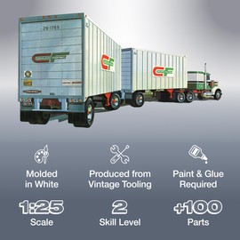 AMT "Double Header" Tandem Van Trailers - 1/25 Scale Model Trailer Kit