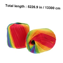 OHPHCALL 2 Rolls Cotton Thread for DIY Knitting Super Soft Rainbow Crochet Accessories for Hand Craft Projects Durable and Comfortable Knitting Thread for Creative DIY Enthusiasts