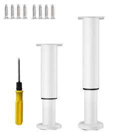 NCRGB Pack of 2 Furniture Feet, Metal, Adjustable Furniture Feet, Adjustable Height, Load Capacity up to 400 kg, Furniture Legs for TV Cabinet, Sofa, Chair, Bathroom Cabinet with Screwdriver (White
