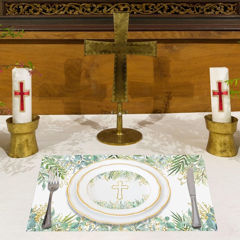 Paper Placemats Disposable 50 Pack Blessed Cross Placemats 16x 11