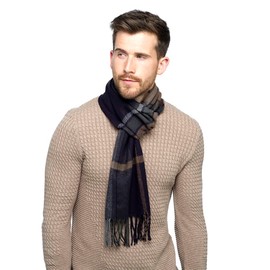 GM Apparel Mens Scarf Winter Scarf for Men Tartan Warm Classic Plaid & Modern Checkered Design Soft & Warm Long Scarves Neck Wrap (SCARF-GREEN)