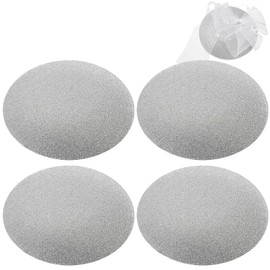BENECREAT 4Pcs Silver White Round Fascinator Hat Base, 6.7inch EVA Cloth Millinery Base, Sinamay Base for Wedding Hat Making