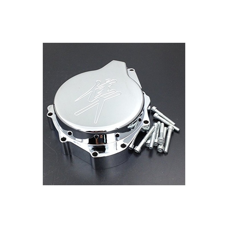 XKMT-Chromed Engine Stator Cover Compatible With Hayabusa Gsxr1300 1998-2012 Black