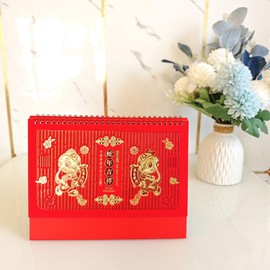 KYMY Chinese Desk Calendar Monthly, 2025 Year of The Snake Academic Calendar, Chinese Culture Traditional Standiing Desktop Calendar, 2025 New Year Desk Schedules Planner for Home Office Accessory 台历