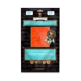 St. James Smokehouse Scotch Reserve Smoked Salmon Infused with Gin & Tonic 8 oz, Pink In Color