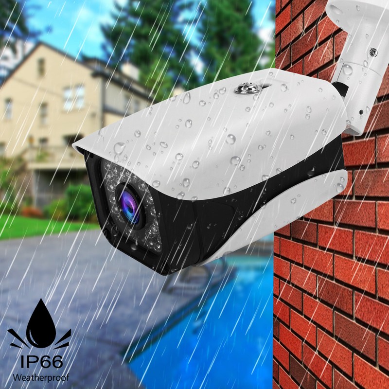 Indoor Outdoor Security Camera HD 1080P 2MP IP66 Waterproof Infrared