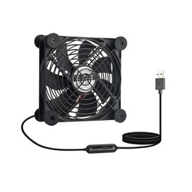 euroharry USB Quiet Fan, 6 Wind Speeds for Smart Timing Controller, Motor Moisture Resistant (IPX5) Dustproof, Wide Voltage Compatible 5-12 V Suitable (1, 120 mm)