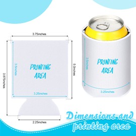 CHENGU 80 Pieces Can Coolers Soft Insulated Soda Cover Coolies Blank Can Covers Collapsible Can Cooler Sleeves Plain Can Sleeves for Soda Beverage DIY Customizable Weddings Party(White)