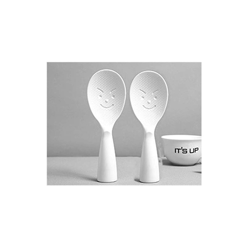 MIZORLIE Rice Paddle Tool,Non-Stick Rice Spoon,Standing Rice Spatula with Smile