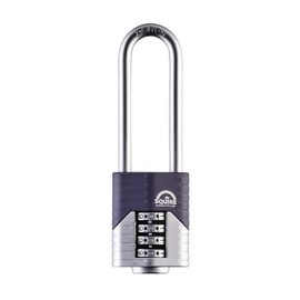Squire Heavy Duty Padlock (Vulcan Combi 40/2.5) - Toughest Long Shackle - 4 Wheel Vulcan Padlock - Steel Cast Alloy for Corrosion Resistance - Weatherproof Lock for Home & School (Blue, 40 mm)
