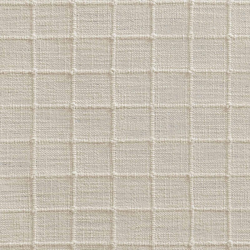 ZeeMart Artisanal Grid Decorative Linen Placemats Set of 6, Ivory