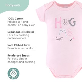 The Peanutshell Baby Layette Gift Set for Baby Girls - 23 Piece New Born Girl Gift Set, Clothes & Newborn Essentials Must Haves - Girl Clothes 0-3 Months - Pink & Grey