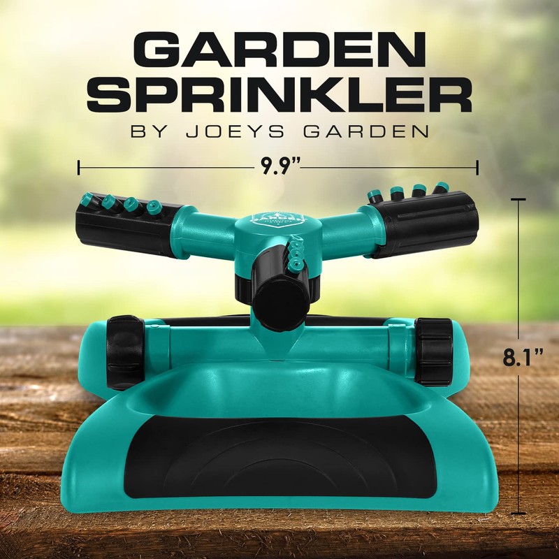 Joeys Sprinkler for Yard, Rotating Garden Sprinkler for Large Area