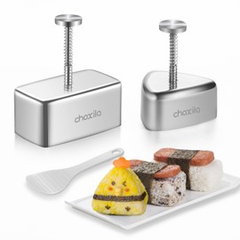 Choxila 3 Pack Onigiri Mold Stainless Steel, Musubi Mold Rice Kit, Maker Press, Classic Triangle Rice Ball Maker Sushi Set for Kid Lunch Bento and Home DIY