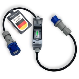 Mobile Electricity Meter Box 230 V [MID 24] with 16 A CEE Plug and Coupling, Digital Electricity Meter, Ideal for Camping, Construction Sites and Electric Vehicles