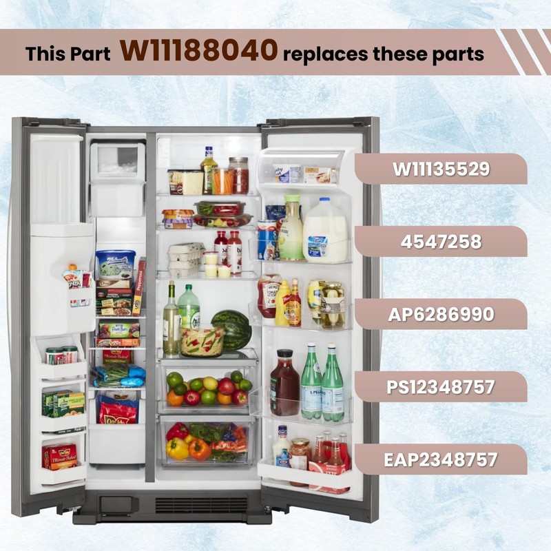 OEM W11188040 Refrigerator Fresh Food Glass Shelf (Upper) Compatible with