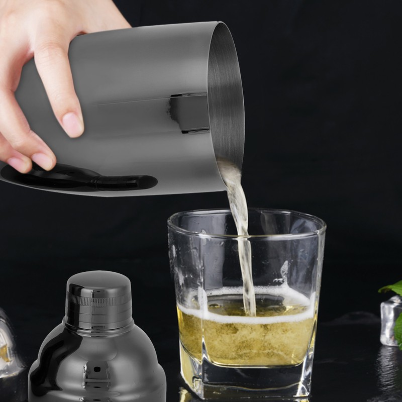 Fashionable Stainless Steel Cocktail Shaker Shaking Tool Bar Supplies AccessoriesBlack