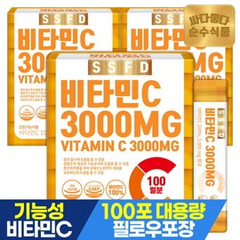Sunsusikpum 순수식품 비타민C 100% 3000mg 3박스(300포) 실속형 / 비타민씨 가루 분말 Pure Foods Vitamin C 100% 3000mg 3 Boxes (300 Packs) Value Pack / Vitamin C Powder