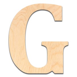 6” Tall Wooden Letter G – 1/4” Thick Baltic Birch – Paintable DIY Decor, Signs & Crafts - Pack of 1