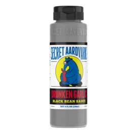Secret Aardvark Drunken Garlic Black Bean Sauce - Garlic Hot Sauce, Stir Fry Sauce, Mild BBQ Sauce, Low Carb, Dairy Free, Chili Garlic Sauce, Hot Sauce & Marinade - 8 fl oz 1 Pack