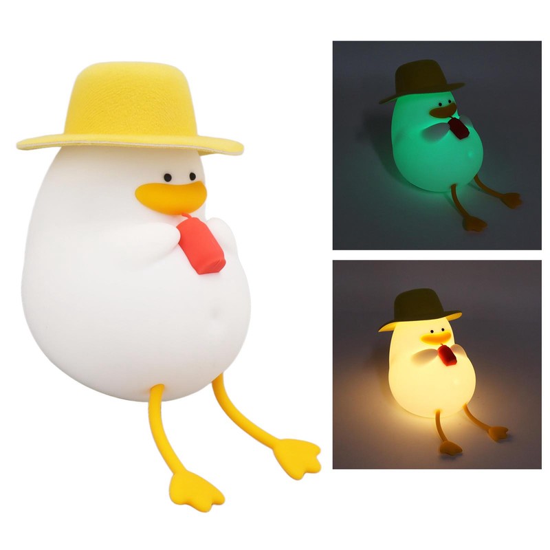 Cute Duck Night Light Warm Light RGB USB Charging Silicone