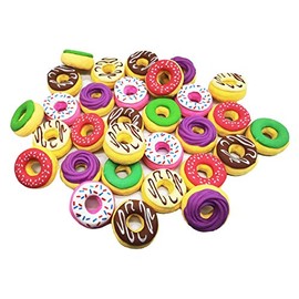 Pack of 24 Donuts Pencil Erasers, Donuts Puzzle Erasers Food Pencil Erasers for Party Supplies Favors Kids Reward Gift