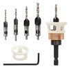 6-Piece Drill Bit with Countersink, Drill Countersink with Depth Stop,