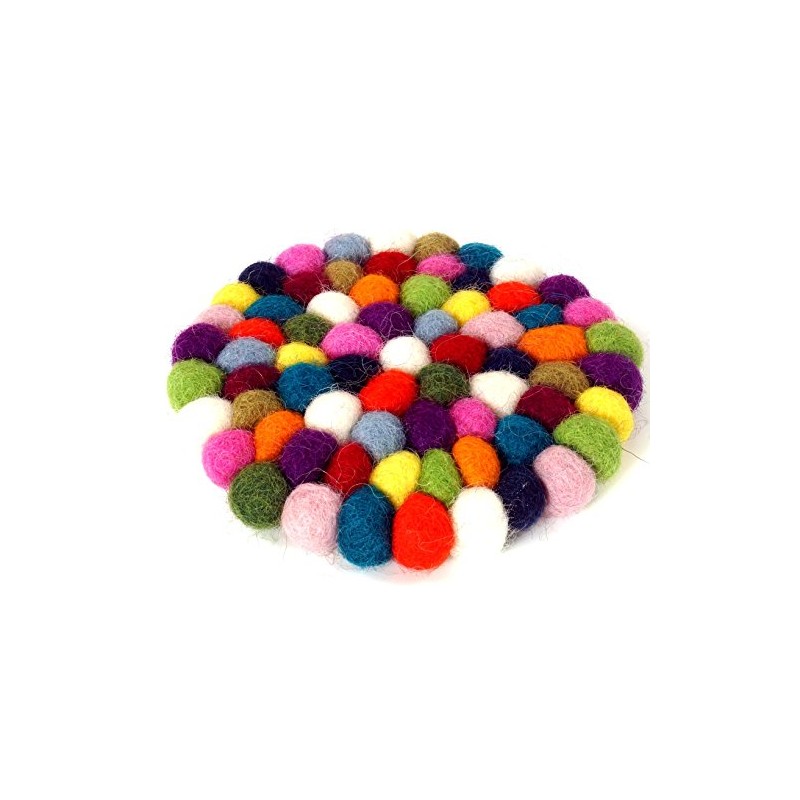 GURU SHOP Felt coasters, coasters made of felt balls, felt