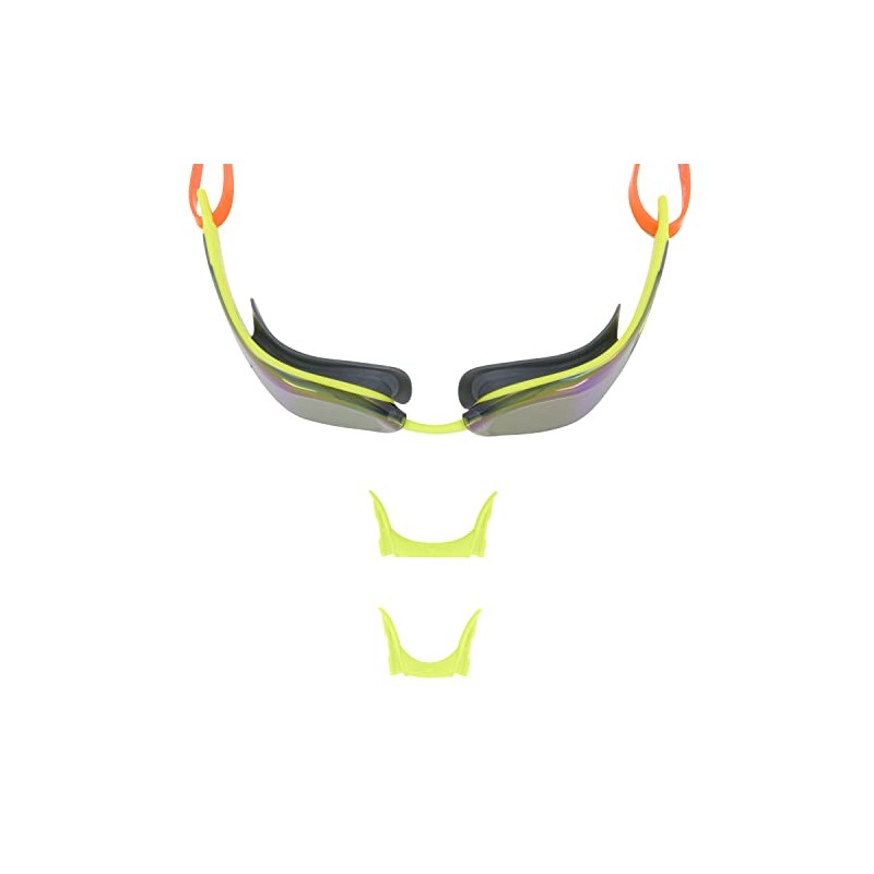 Speedo Unisex-Adult Swim Goggles Mirrored Fastskin Pure Focus, Salso/Atomic Lime/Violet