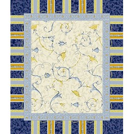 Bassetti Oplontis Placemats, Cotton, Blue, 50 x 150 cm x 1 cm