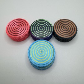Flipster OG Hypnotic Spiral Premium Fidget Flip Coin - Dual Sided Magnetic Slider, Multiple Designs - Color: Black Green line