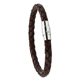 Simaru Leather bracelet, stylish braided pattern bracelet made of premium leather, made in Germany with stainless steel bayonet clasp for men and women, Leather