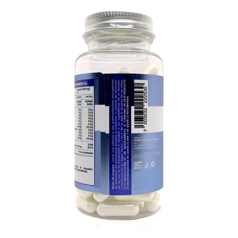Glicinato De Magnesio 90 Cápsulas De 500 Mg Flow