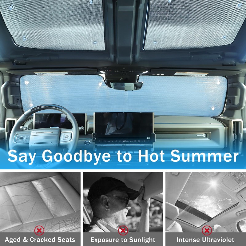 for Hummer EV Accessories Roof Sunshade&Front Sun Shade Set of