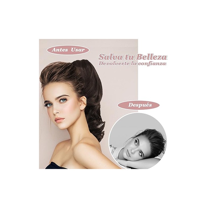 2 Pzs Extensiones de Cabello,40CM coleta postiza cabello natural(Castaño chocolate)